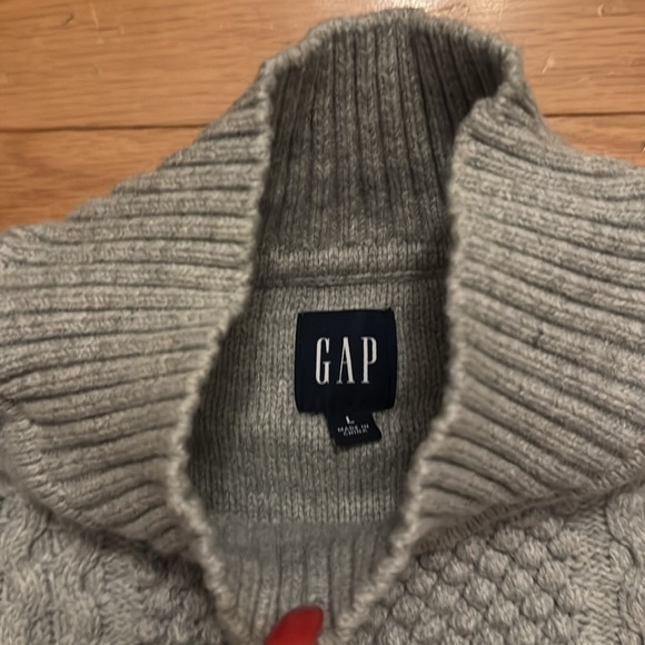 Gap | Grey Cable Knit Sweater | Cotton/Wool Blend | Mock Turtleneck | size L - Picture 3 of 5